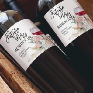 Rótulo De Garrafa De Cerveja Nome Futuro Senhora Nome Chá de panela Vinho Aqua