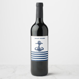 Rótulo De Garrafa De Cerveja Nome Náutico Do Barco, Marinho De Âncora, Fitas 