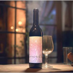 Rótulo De Garrafa De Cerveja Nome Personalizado de Miniaturas Coloridas Moderna