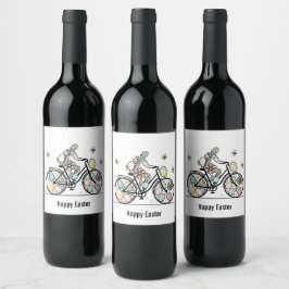 Rótulo De Garrafa De Cerveja Nome Personalizado Design de Bicicleta de Páscoa
