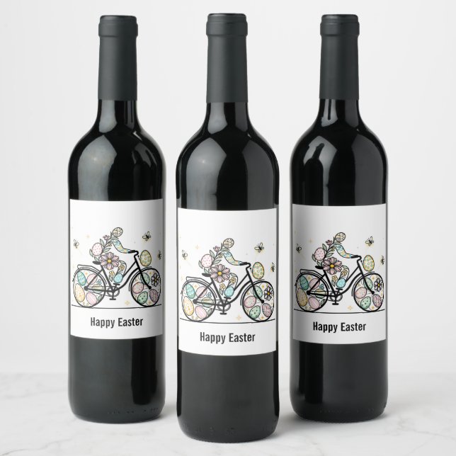 Rótulo De Garrafa De Cerveja Nome Personalizado Design de Bicicleta de Páscoa (Garrafas)