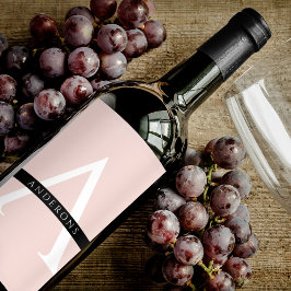 Rótulo De Garrafa De Cerveja Nome Personalizado Mínimo do Pink do Pastel