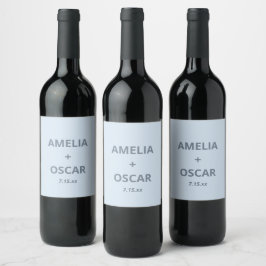 Rótulo De Garrafa De Cerveja Nomes Data Casamento Moderno Azul Macio Personaliz