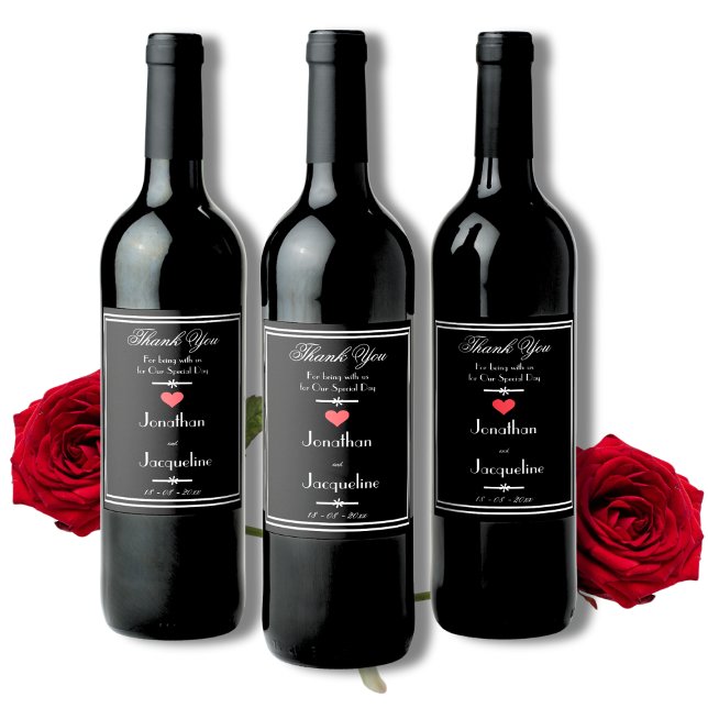 Rótulo De Garrafa De Cerveja Nomes de Script Modernos Obrigado Casamento (Modern Script Names Thank You Wedding Wine Labels.)