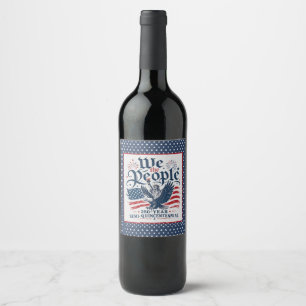 Rótulo De Garrafa De Cerveja Nós o Povo Vermelho Branco Azul 250 Ano 4 de Julho
