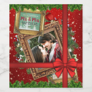 Rótulo De Garrafa De Cerveja Nosso Primeiro Natal como Foto do Sr. e Sra. Frame