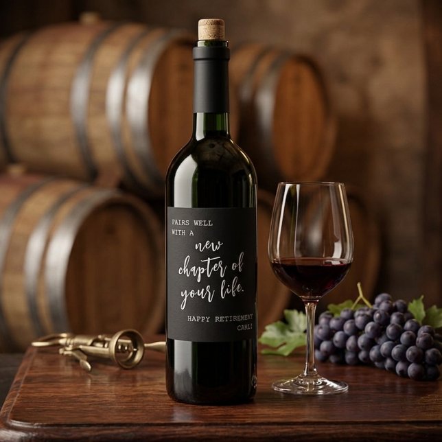 Rótulo De Garrafa De Cerveja Nova Capítulo Presente Personalizado de Aposentado (New Chapter Happy Retirement Custom Gift Wine Label)