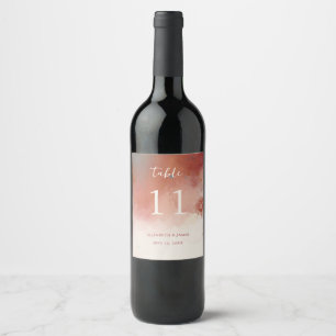 Rótulo De Garrafa De Cerveja Número da Tabela Casada Terracotta de Cor d'Água M