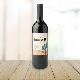 Rótulo De Garrafa De Cerveja Número da Tabela de Casamento do Deserto do Pastel