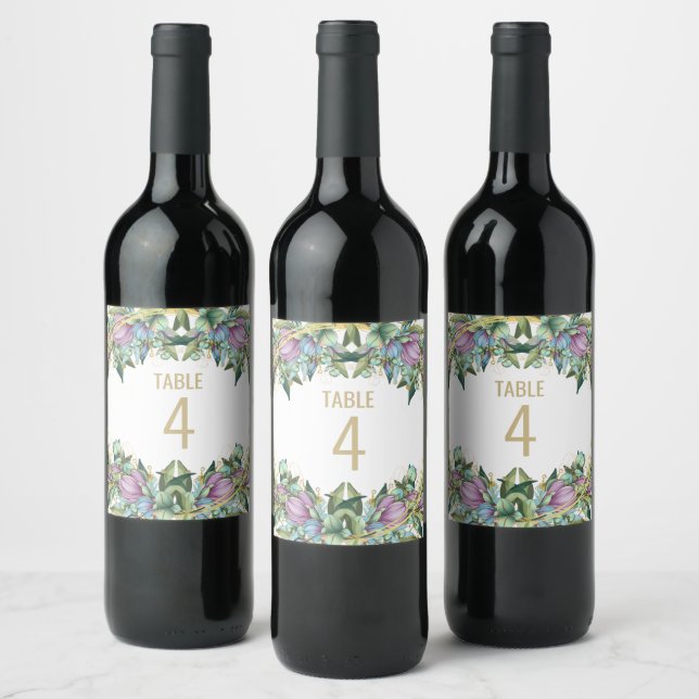 Rótulo De Garrafa De Cerveja Número da Tabela de Rótulo de Vinho de Casamento B (Garrafas)