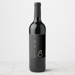 Rótulo De Garrafa De Cerveja Número de Mesa 8 de Casamento com Girassóis Amarel