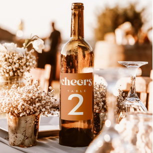 Rótulo De Garrafa De Cerveja Número de Mesa de Casamento Retro Moderno