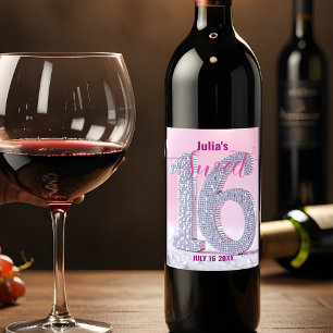 Rótulo De Garrafa De Cerveja Número Estudado de Diamante Rosa Estimulante Doce 