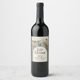 Rótulo De Garrafa De Cerveja O amor está em flor - Chá de Noiva Boho Flores