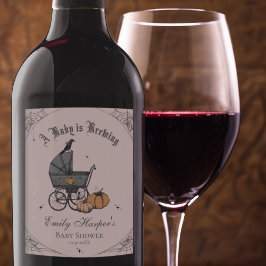 Rótulo De Garrafa De Cerveja O Bebê Rosa A está criando Chá de fraldas