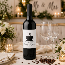 Rótulo De Garrafa De Cerveja O Casamento do Café A Combinação Perfeita