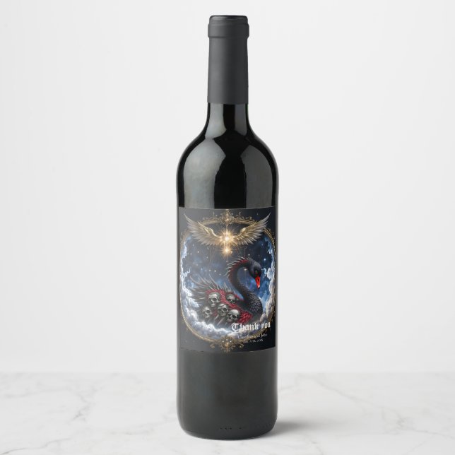 Rótulo De Garrafa De Cerveja O Cisne das Almas Esquecidas.  (Frente)