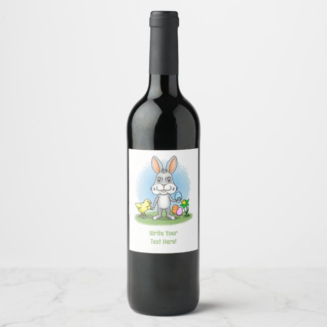 Rótulo De Garrafa De Cerveja O Coelho de Páscoa e a Galinha (Frente)