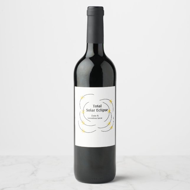 Rótulo De Garrafa De Cerveja O eclipse solar total adiciona data local metade d (Frente)