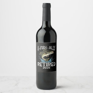 Rótulo De Garrafa De Cerveja O-Fish-Ally Aposentado 2026 Humor Engraçado
