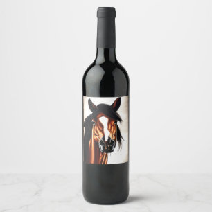 Rótulo De Garrafa De Cerveja O Majestoso Mustang - O Espírito Da Liberdade