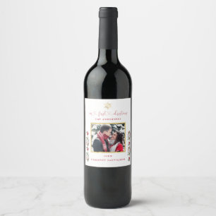 Rótulo De Garrafa De Cerveja O Nosso Primeiro Casamento De Fotos De Floco De Ne