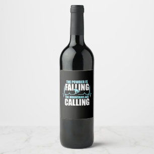 Rótulo De Garrafa De Cerveja O Pó Está Caindo Snowboard