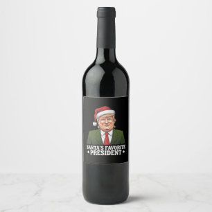 Rótulo De Garrafa De Cerveja O Presidente Favorito do Papai Noel Divertido Trum
