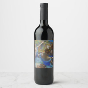 Rótulo De Garrafa De Cerveja Obra-Prima de Arte Fina Azul Bailarinas de Degas