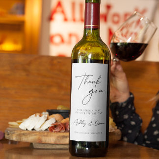 Rótulo De Garrafa De Cerveja Obrigado A Casar Branca Moderna de Escrita Negra