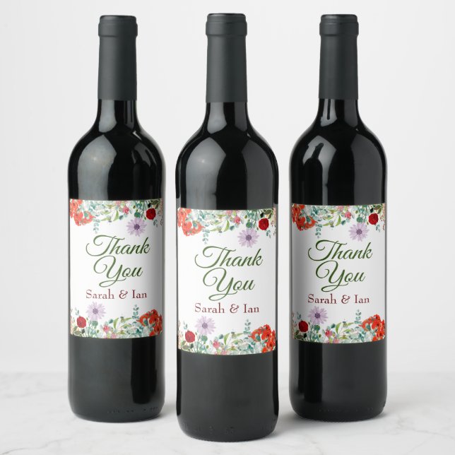 Rótulo De Garrafa De Cerveja Obrigado favores de garrafa de vinho (Garrafas)