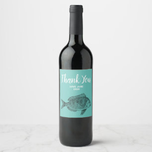Rótulo De Garrafa De Cerveja Obrigado moderno dos peixes você presente