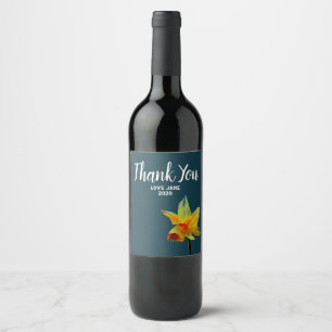 Rótulo De Garrafa De Cerveja Obrigado moderno floral do daffodil da aguarela