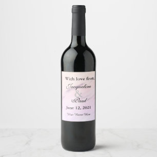 Rótulo De Garrafa De Cerveja Obrigado roxo do casamento da aguarela você Wine