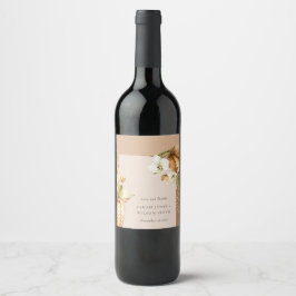 Rótulo De Garrafa De Cerveja Obrigados De Casamento De Arco Floral De Palma Sec