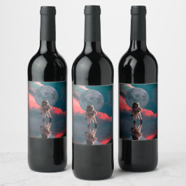 Rótulo De Garrafa De Cerveja Ocean Moonwalk