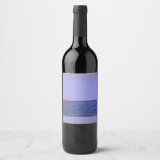 Rótulo De Garrafa De Cerveja Ocean Sunset Wine Label