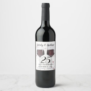 Rótulo De Garrafa De Cerveja Óculos de vinho tinto