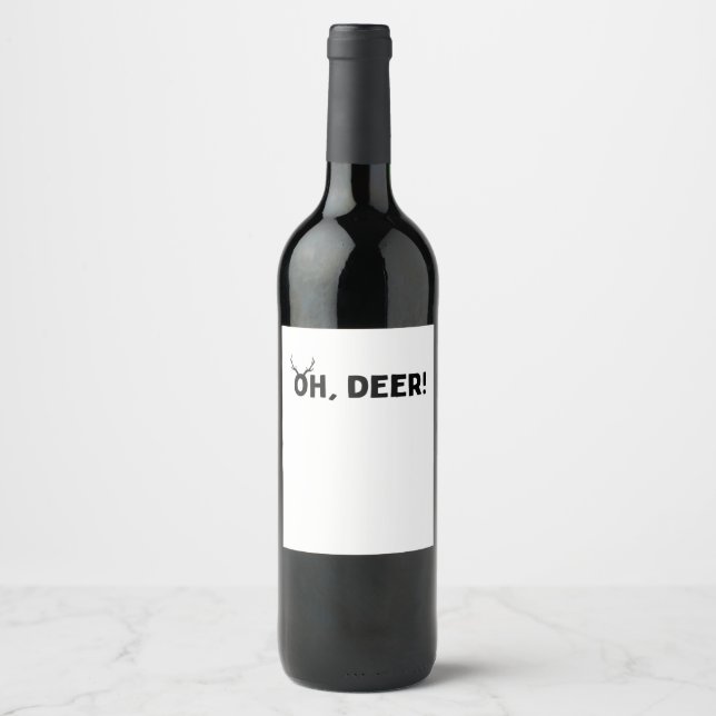 Rótulo De Garrafa De Cerveja Oh Deer Estética Simples (Frente)