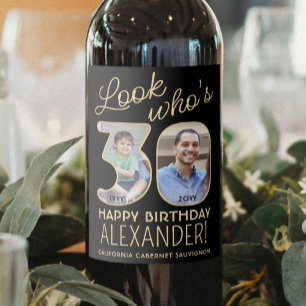 Rótulo De Garrafa De Cerveja Olhe Quem Faz 30 Anos Preto e Dourado 2 Fotos Aniv