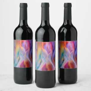 Rótulo De Garrafa De Cerveja "Ondas de Paisagem de Sonho" Arte Abstrata Contemp