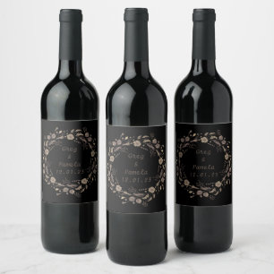 Rótulo De Garrafa De Cerveja Onyx Black Velvet Chalkboard Grunge Vintage