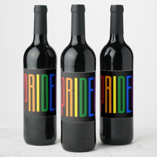 Rótulo De Garrafa De Cerveja Orgulho! Cores da Bandeira do Arco-Íris LGBT Tipog