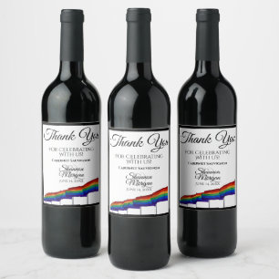 Rótulo De Garrafa De Cerveja orgulho gay Arco-Íris Bandeira Vinho de Casamento