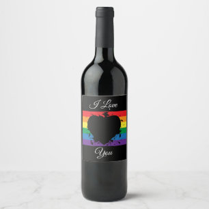 Rótulo De Garrafa De Cerveja Orgulho gay Love Heart