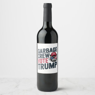 Rótulo De Garrafa De Cerveja Orgulhosa Tripulação de Lixo MAGA Votação de Trump