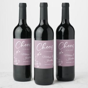 Rótulo De Garrafa De Cerveja Orquídea delicada comemora casamento roxo personal