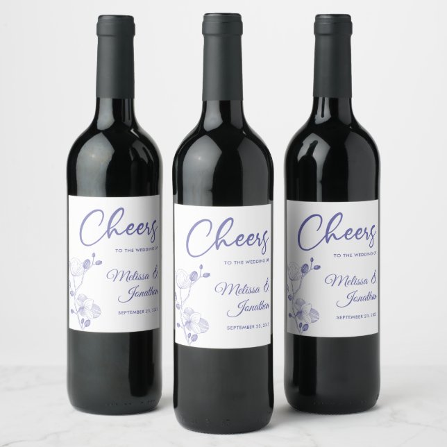 Rótulo De Garrafa De Cerveja Orquídea delicada comemora casamento roxo personal (Garrafas)