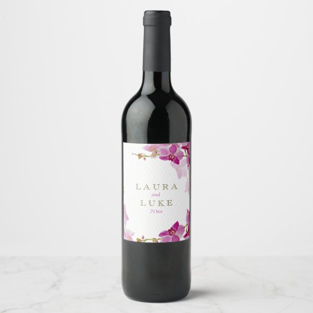 Rótulo De Garrafa De Cerveja Orquídea Paraíso, Floral (Frente)
