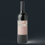 Rótulo De Garrafa De Cerveja Orquídeas Românticas de Aquarela com Pincel Empoei<br><div class="desc">Essas noites românticas ou rótulos de vinho noivado contêm um design floral nos cartões de jogo. O fundo é uma elegante mancha poeirenta ou rosa poeirento,  com orquídeas aquáticas. Um delicado buquê de flores de orquídea é uma figura no topo,  com os nomes do casal impresso abaixo.</div>